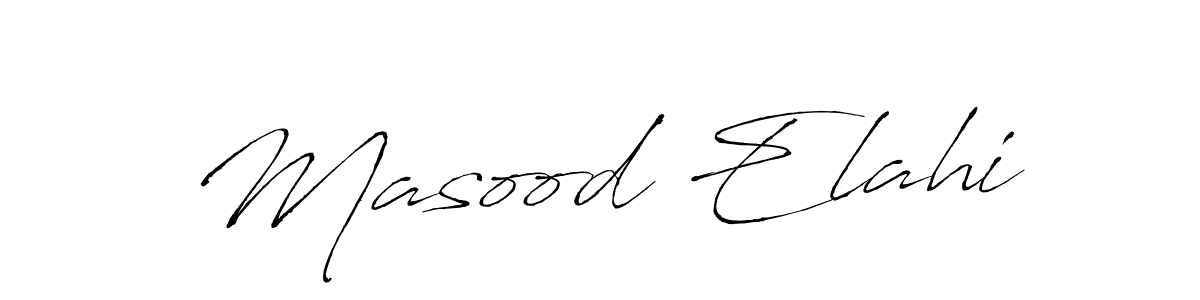 How to make Masood Elahi name signature. Use Antro_Vectra style for creating short signs online. This is the latest handwritten sign. Masood Elahi signature style 6 images and pictures png