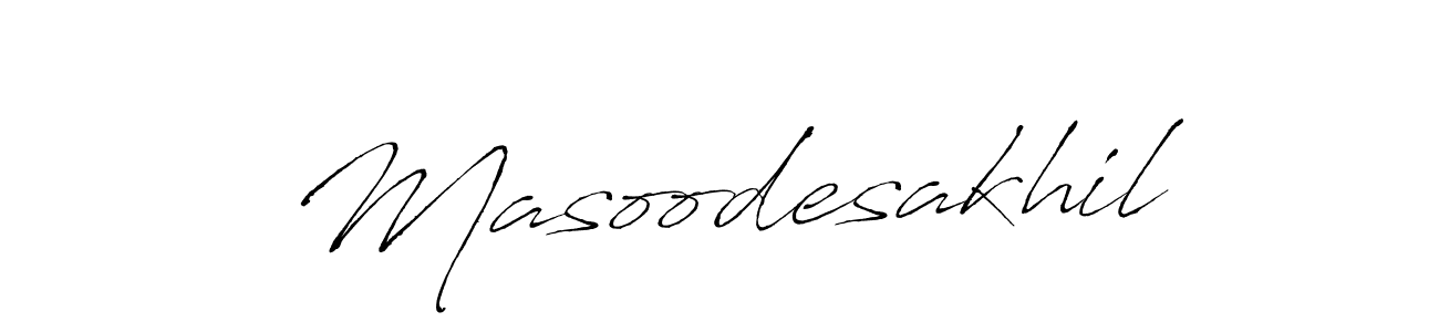 How to make Masoodesakhil name signature. Use Antro_Vectra style for creating short signs online. This is the latest handwritten sign. Masoodesakhil signature style 6 images and pictures png