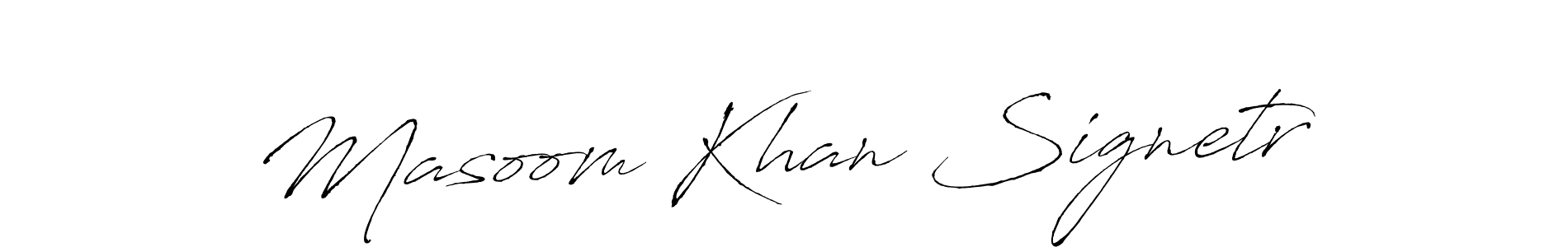 How to make Masoom Khan Signetr name signature. Use Antro_Vectra style for creating short signs online. This is the latest handwritten sign. Masoom Khan Signetr signature style 6 images and pictures png