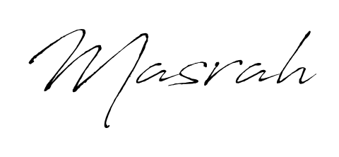Generate high-definition signature styles for Masrah. The Antro_Vectra typeface ensures crisp legibility and sophisticated design. Masrah signature style 6 images and pictures png