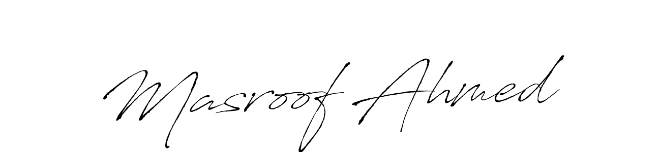 The best way (Antro_Vectra) to make a short signature is to pick only two or three words in your name. The name Masroof Ahmed include a total of six letters. For converting this name. Masroof Ahmed signature style 6 images and pictures png