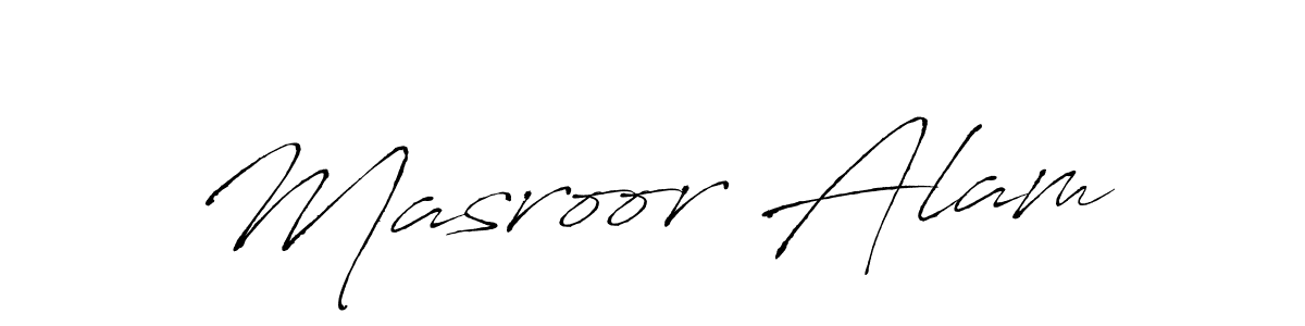 Create a beautiful signature design for name Masroor Alam. With this signature (Antro_Vectra) fonts, you can make a handwritten signature for free. Masroor Alam signature style 6 images and pictures png