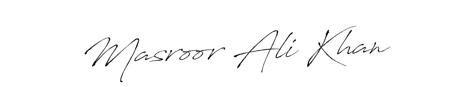 Masroor Ali Khan stylish signature style. Best Handwritten Sign (Antro_Vectra) for my name. Handwritten Signature Collection Ideas for my name Masroor Ali Khan. Masroor Ali Khan signature style 6 images and pictures png