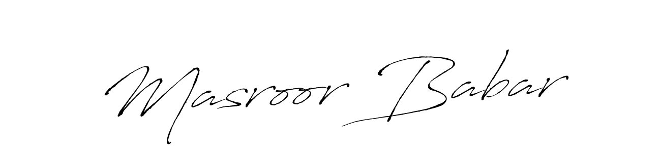 You should practise on your own different ways (Antro_Vectra) to write your name (Masroor Babar) in signature. don't let someone else do it for you. Masroor Babar signature style 6 images and pictures png