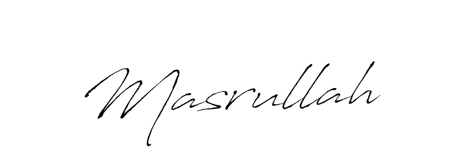 Masrullah stylish signature style. Best Handwritten Sign (Antro_Vectra) for my name. Handwritten Signature Collection Ideas for my name Masrullah. Masrullah signature style 6 images and pictures png