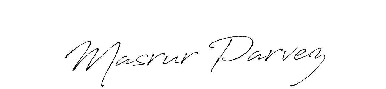 How to make Masrur Parvez name signature. Use Antro_Vectra style for creating short signs online. This is the latest handwritten sign. Masrur Parvez signature style 6 images and pictures png