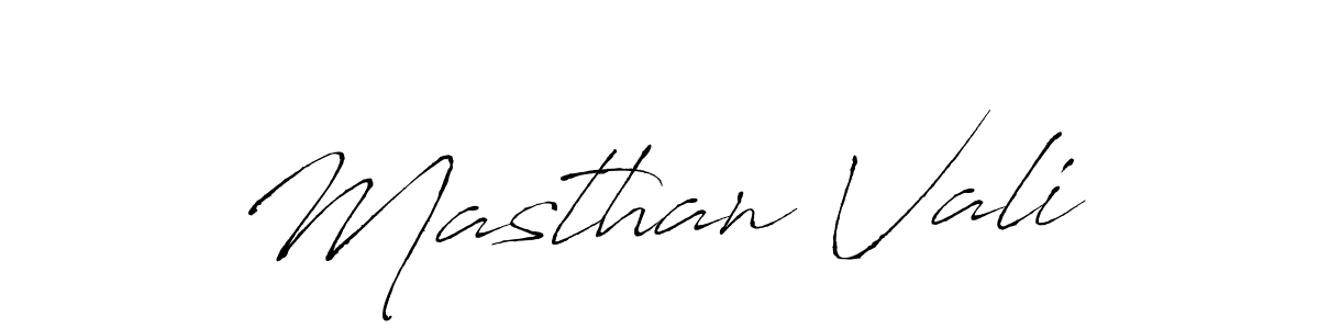 Design your own signature with our free online signature maker. With this signature software, you can create a handwritten (Antro_Vectra) signature for name Masthan Vali. Masthan Vali signature style 6 images and pictures png