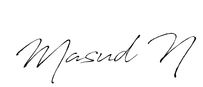 Create a beautiful signature design for name Masud N. With this signature (Antro_Vectra) fonts, you can make a handwritten signature for free. Masud N signature style 6 images and pictures png