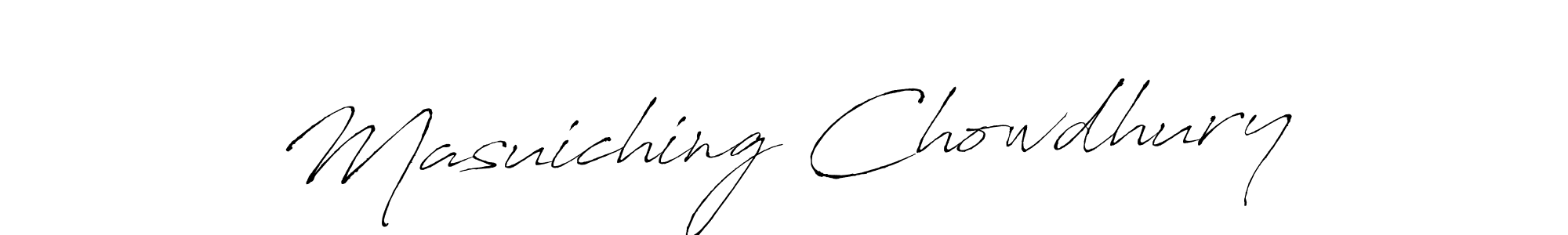 Make a beautiful signature design for name Masuiching Chowdhury. With this signature (Antro_Vectra) style, you can create a handwritten signature for free. Masuiching Chowdhury signature style 6 images and pictures png