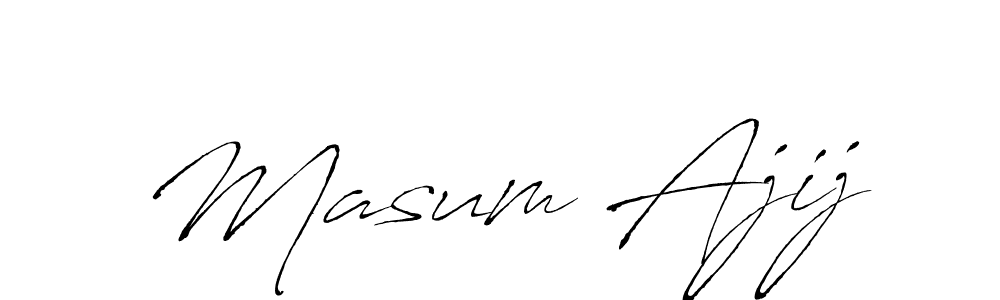 The best way (Antro_Vectra) to make a short signature is to pick only two or three words in your name. The name Masum Ajij include a total of six letters. For converting this name. Masum Ajij signature style 6 images and pictures png
