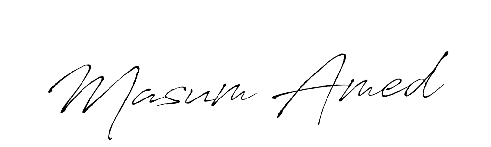 How to make Masum Amed name signature. Use Antro_Vectra style for creating short signs online. This is the latest handwritten sign. Masum Amed signature style 6 images and pictures png