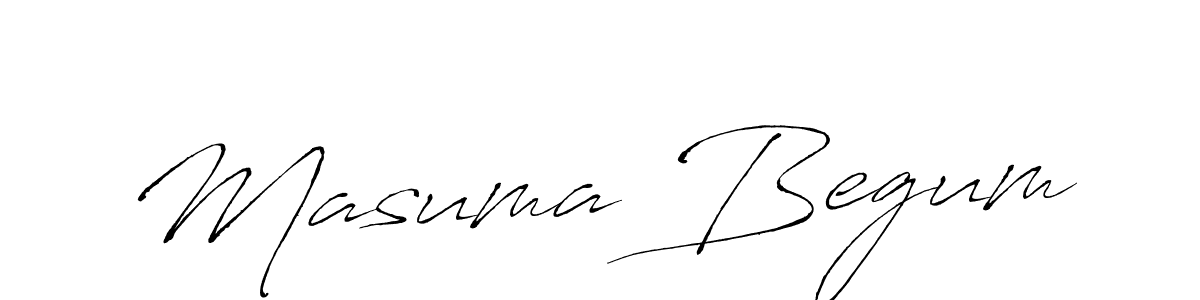 Design your own signature with our free online signature maker. With this signature software, you can create a handwritten (Antro_Vectra) signature for name Masuma Begum. Masuma Begum signature style 6 images and pictures png