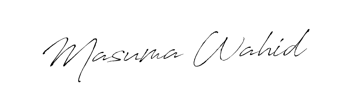 Use a signature maker to create a handwritten signature online. With this signature software, you can design (Antro_Vectra) your own signature for name Masuma Wahid. Masuma Wahid signature style 6 images and pictures png