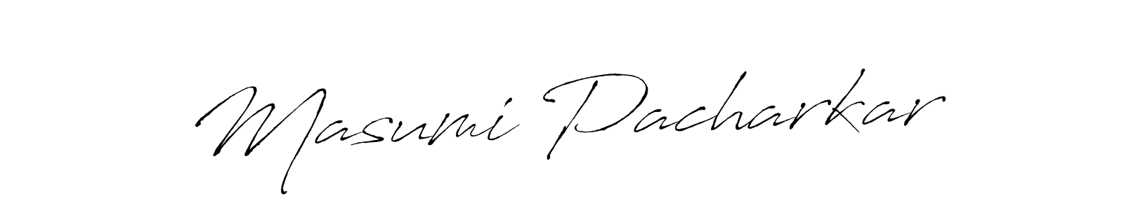 if you are searching for the best signature style for your name Masumi Pacharkar. so please give up your signature search. here we have designed multiple signature styles  using Antro_Vectra. Masumi Pacharkar signature style 6 images and pictures png