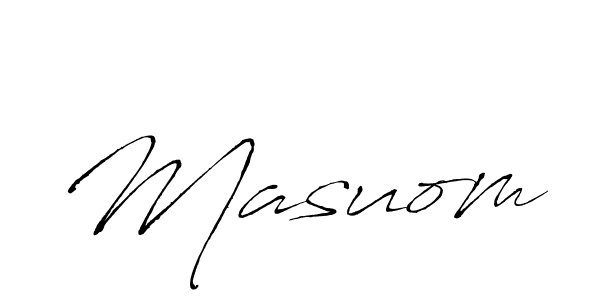 Design your own signature with our free online signature maker. With this signature software, you can create a handwritten (Antro_Vectra) signature for name Masuom. Masuom signature style 6 images and pictures png