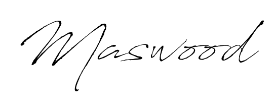 Create your official email sign-off with Maswood name in Antro_Vectra style. Crisp, clean, and perfectly legible across all screens. Maswood signature style 6 images and pictures png