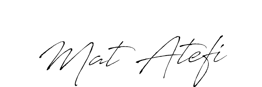 Design your own signature with our free online signature maker. With this signature software, you can create a handwritten (Antro_Vectra) signature for name Mat Atefi. Mat Atefi signature style 6 images and pictures png