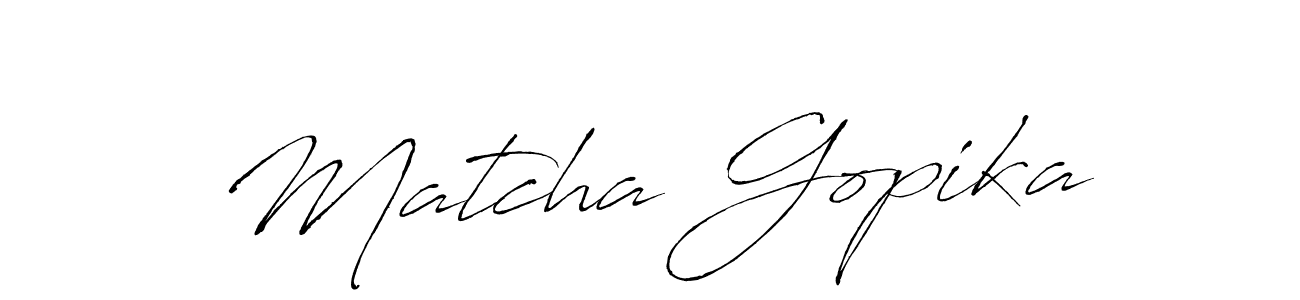 How to make Matcha Gopika name signature. Use Antro_Vectra style for creating short signs online. This is the latest handwritten sign. Matcha Gopika signature style 6 images and pictures png
