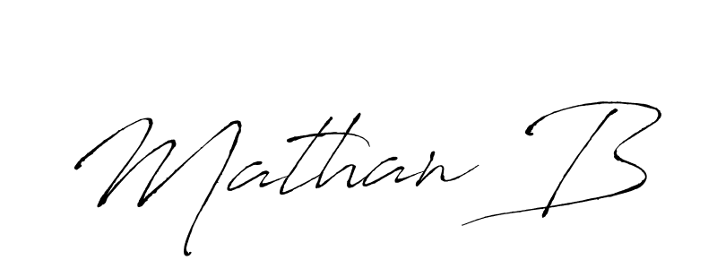 Make a beautiful signature design for name Mathan B. With this signature (Antro_Vectra) style, you can create a handwritten signature for free. Mathan B signature style 6 images and pictures png