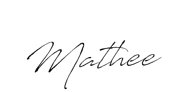 Use a signature maker to create a handwritten signature online. With this signature software, you can design (Antro_Vectra) your own signature for name Mathee. Mathee signature style 6 images and pictures png