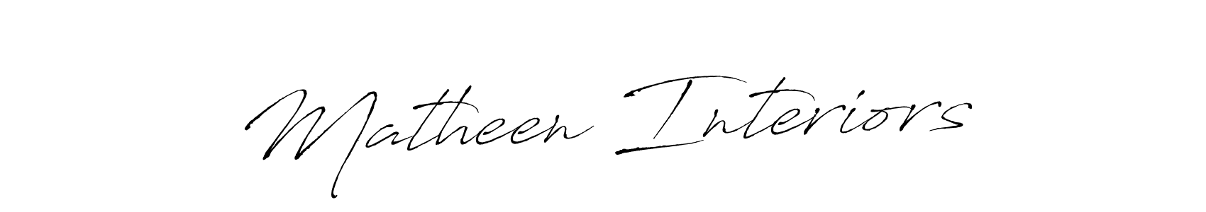 Matheen Interiors stylish signature style. Best Handwritten Sign (Antro_Vectra) for my name. Handwritten Signature Collection Ideas for my name Matheen Interiors. Matheen Interiors signature style 6 images and pictures png