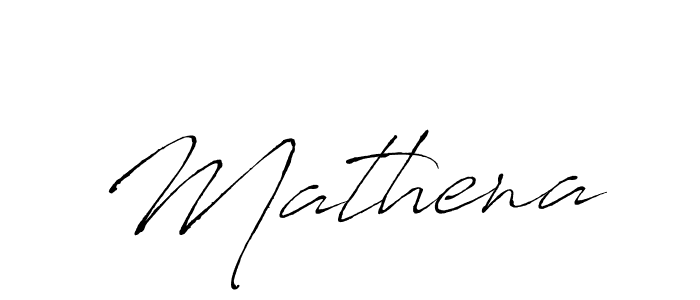 Design your own signature with our free online signature maker. With this signature software, you can create a handwritten (Antro_Vectra) signature for name Mathena. Mathena signature style 6 images and pictures png