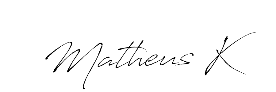 Use a signature maker to create a handwritten signature online. With this signature software, you can design (Antro_Vectra) your own signature for name Matheus K. Matheus K signature style 6 images and pictures png