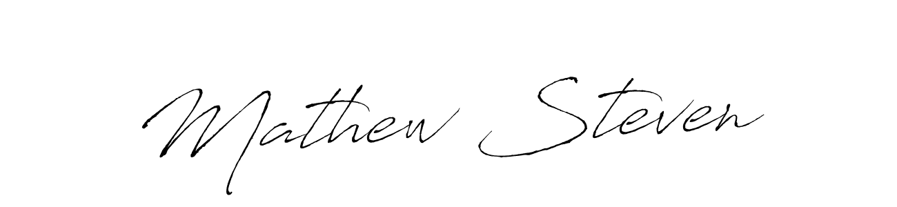 The best way (Antro_Vectra) to make a short signature is to pick only two or three words in your name. The name Mathew Steven include a total of six letters. For converting this name. Mathew Steven signature style 6 images and pictures png