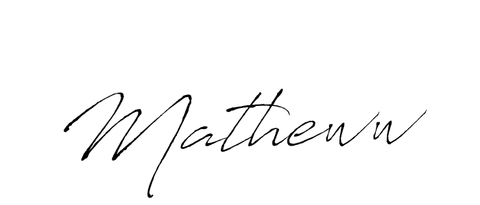 Use a signature maker to create a handwritten signature online. With this signature software, you can design (Antro_Vectra) your own signature for name Matheww. Matheww signature style 6 images and pictures png