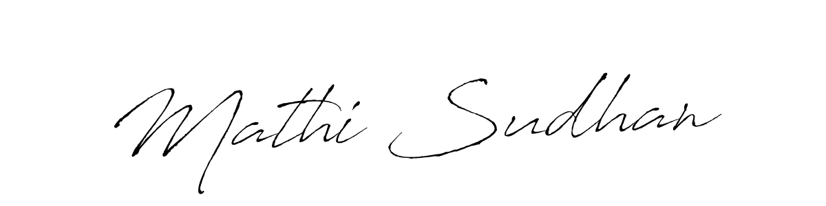 Also we have Mathi Sudhan name is the best signature style. Create professional handwritten signature collection using Antro_Vectra autograph style. Mathi Sudhan signature style 6 images and pictures png
