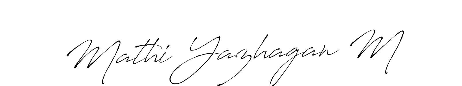 Make a beautiful signature design for name Mathi Yazhagan M. With this signature (Antro_Vectra) style, you can create a handwritten signature for free. Mathi Yazhagan M signature style 6 images and pictures png