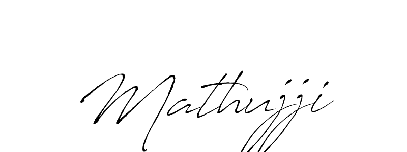 Use a signature maker to create a handwritten signature online. With this signature software, you can design (Antro_Vectra) your own signature for name Mathujji. Mathujji signature style 6 images and pictures png