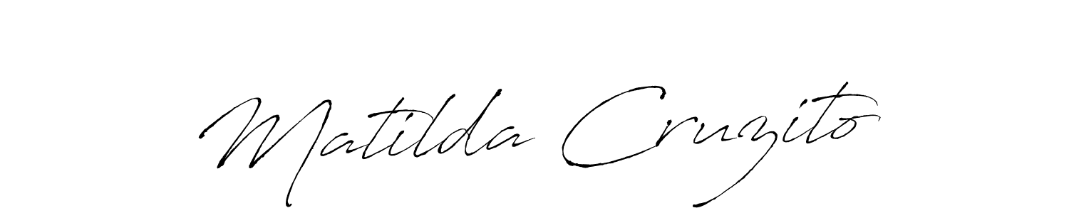 How to make Matilda Cruzito name signature. Use Antro_Vectra style for creating short signs online. This is the latest handwritten sign. Matilda Cruzito signature style 6 images and pictures png