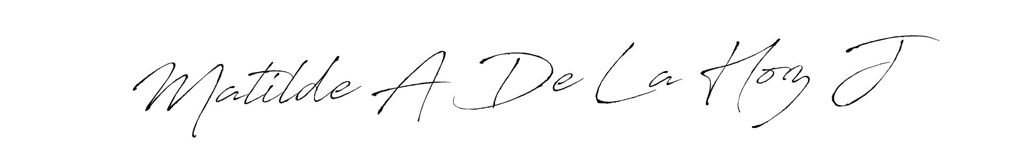Make a short Matilde A De La Hoz J signature style. Manage your documents anywhere anytime using Antro_Vectra. Create and add eSignatures, submit forms, share and send files easily. Matilde A De La Hoz J signature style 6 images and pictures png