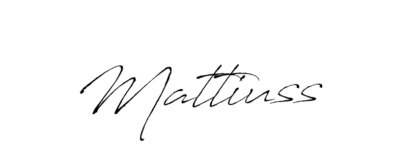 Make a beautiful signature design for name Mattiuss. With this signature (Antro_Vectra) style, you can create a handwritten signature for free. Mattiuss signature style 6 images and pictures png