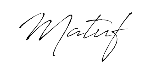 Try this chic Matuf handwritten sign style. Using Antro_Vectra font elements, it gives your name a sleek, memorable identity. Matuf signature style 6 images and pictures png
