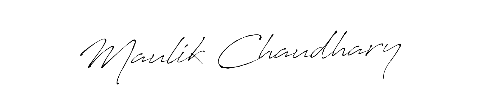 Make a beautiful signature design for name Maulik Chaudhary. With this signature (Antro_Vectra) style, you can create a handwritten signature for free. Maulik Chaudhary signature style 6 images and pictures png