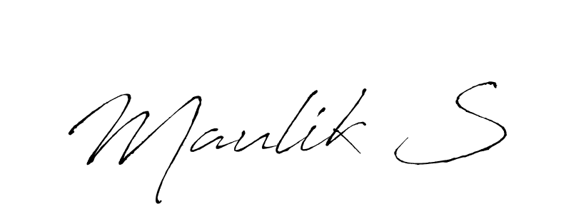 if you are searching for the best signature style for your name Maulik S. so please give up your signature search. here we have designed multiple signature styles  using Antro_Vectra. Maulik S signature style 6 images and pictures png