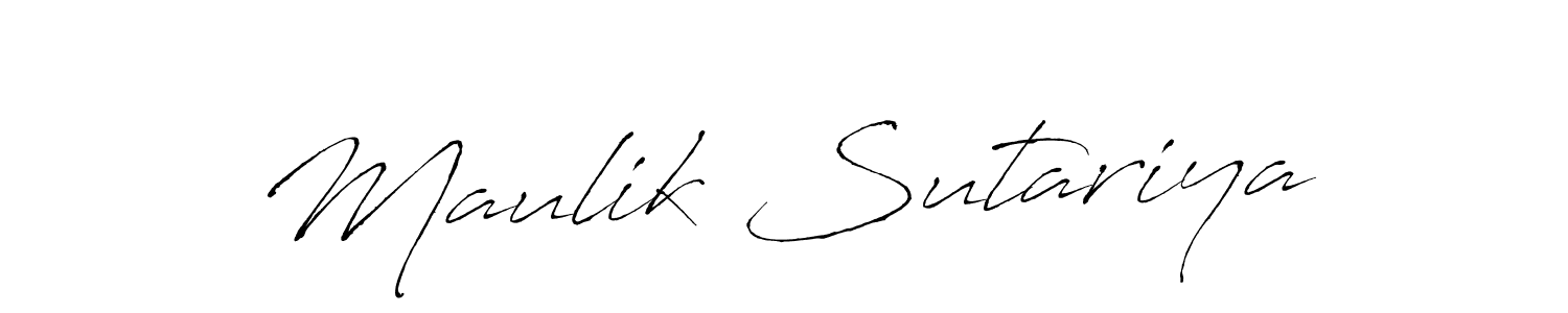 Create a beautiful signature design for name Maulik Sutariya. With this signature (Antro_Vectra) fonts, you can make a handwritten signature for free. Maulik Sutariya signature style 6 images and pictures png