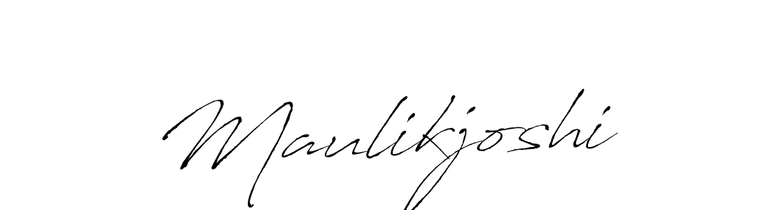 Make a beautiful signature design for name Maulikjoshi. With this signature (Antro_Vectra) style, you can create a handwritten signature for free. Maulikjoshi signature style 6 images and pictures png