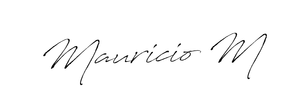 Mauricio M stylish signature style. Best Handwritten Sign (Antro_Vectra) for my name. Handwritten Signature Collection Ideas for my name Mauricio M. Mauricio M signature style 6 images and pictures png