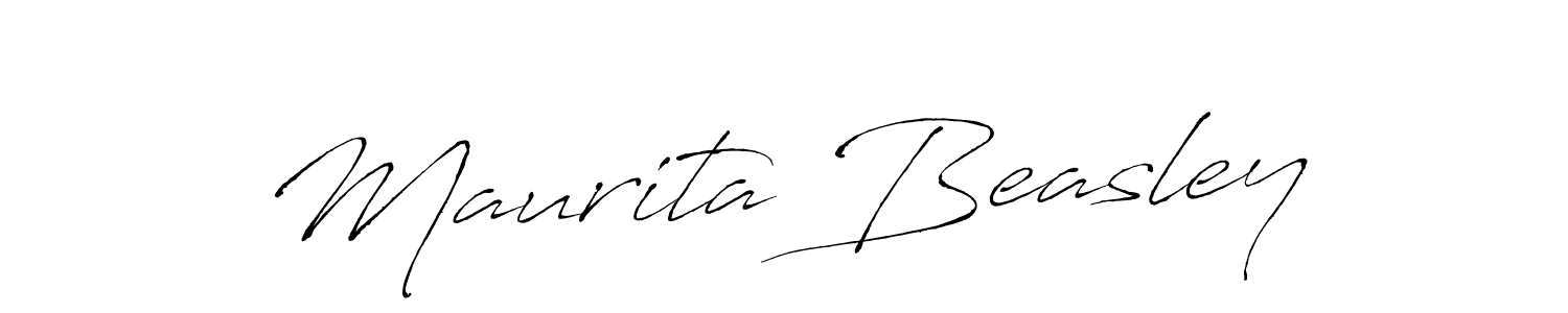 Antro_Vectra is a professional signature style that is perfect for those who want to add a touch of class to their signature. It is also a great choice for those who want to make their signature more unique. Get Maurita Beasley name to fancy signature for free. Maurita Beasley signature style 6 images and pictures png