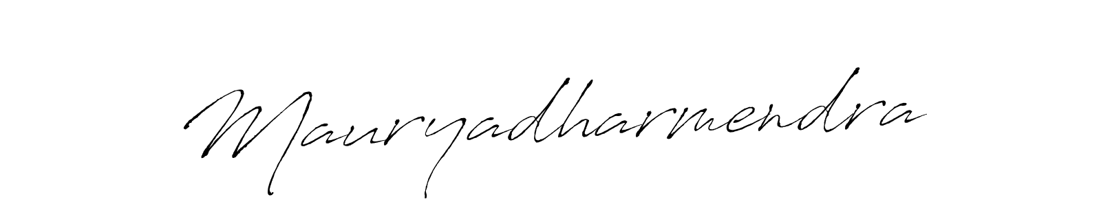 Design your own signature with our free online signature maker. With this signature software, you can create a handwritten (Antro_Vectra) signature for name Mauryadharmendra. Mauryadharmendra signature style 6 images and pictures png