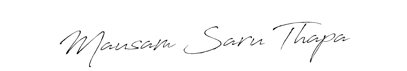 How to make Mausam Saru Thapa signature? Antro_Vectra is a professional autograph style. Create handwritten signature for Mausam Saru Thapa name. Mausam Saru Thapa signature style 6 images and pictures png