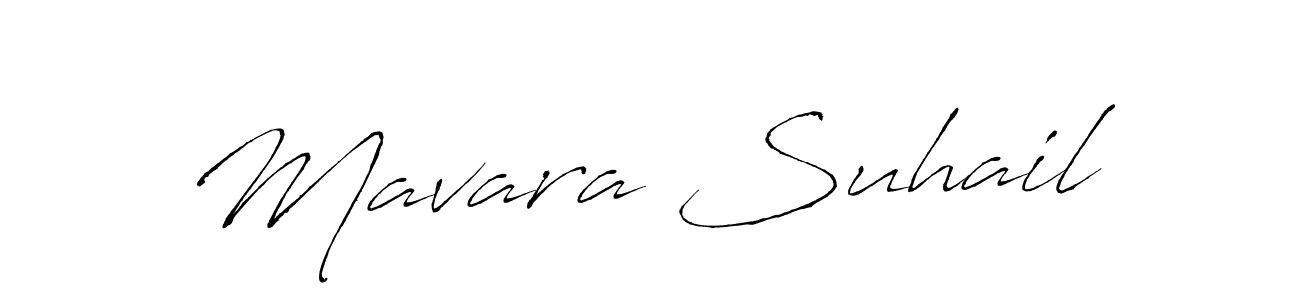 The best way (Antro_Vectra) to make a short signature is to pick only two or three words in your name. The name Mavara Suhail include a total of six letters. For converting this name. Mavara Suhail signature style 6 images and pictures png