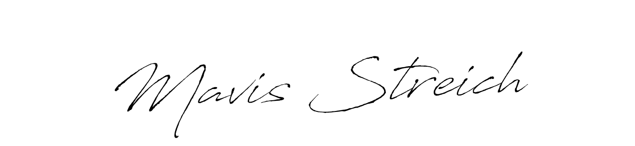 How to make Mavis Streich name signature. Use Antro_Vectra style for creating short signs online. This is the latest handwritten sign. Mavis Streich signature style 6 images and pictures png