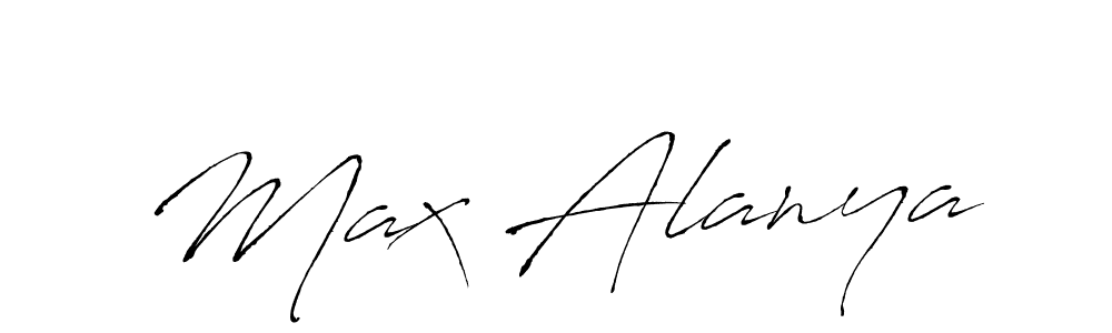 Make a beautiful signature design for name Max Alanya. With this signature (Antro_Vectra) style, you can create a handwritten signature for free. Max Alanya signature style 6 images and pictures png