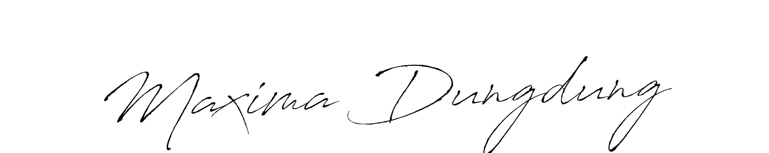 Antro_Vectra is a professional signature style that is perfect for those who want to add a touch of class to their signature. It is also a great choice for those who want to make their signature more unique. Get Maxima Dungdung name to fancy signature for free. Maxima Dungdung signature style 6 images and pictures png