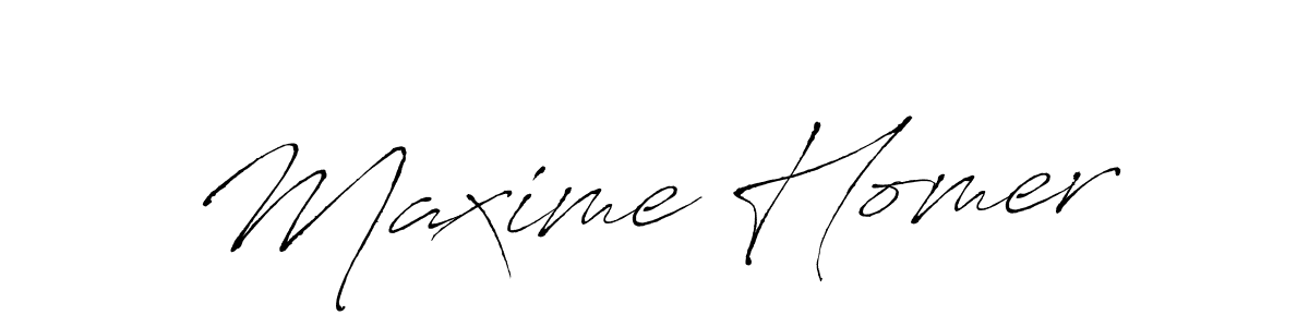 Design your own signature with our free online signature maker. With this signature software, you can create a handwritten (Antro_Vectra) signature for name Maxime Homer. Maxime Homer signature style 6 images and pictures png