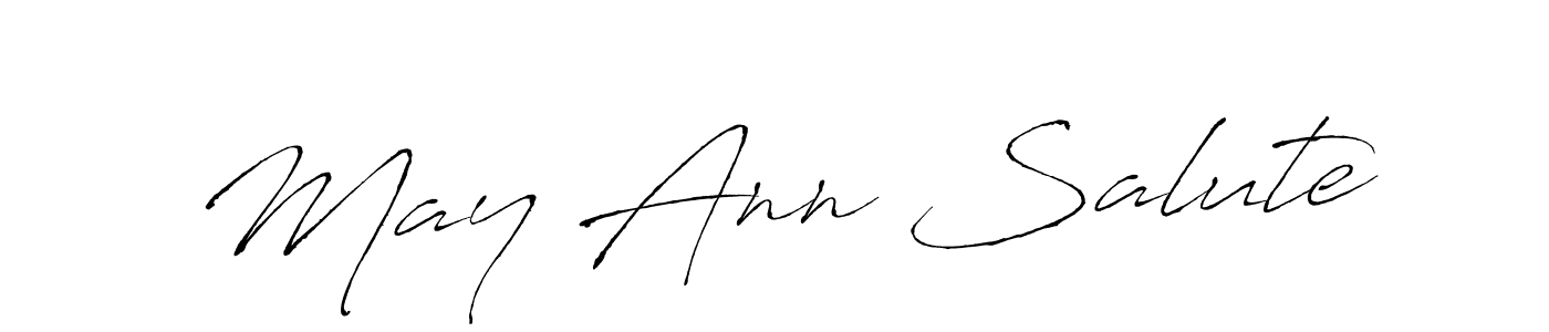 Make a short May Ann Salute signature style. Manage your documents anywhere anytime using Antro_Vectra. Create and add eSignatures, submit forms, share and send files easily. May Ann Salute signature style 6 images and pictures png